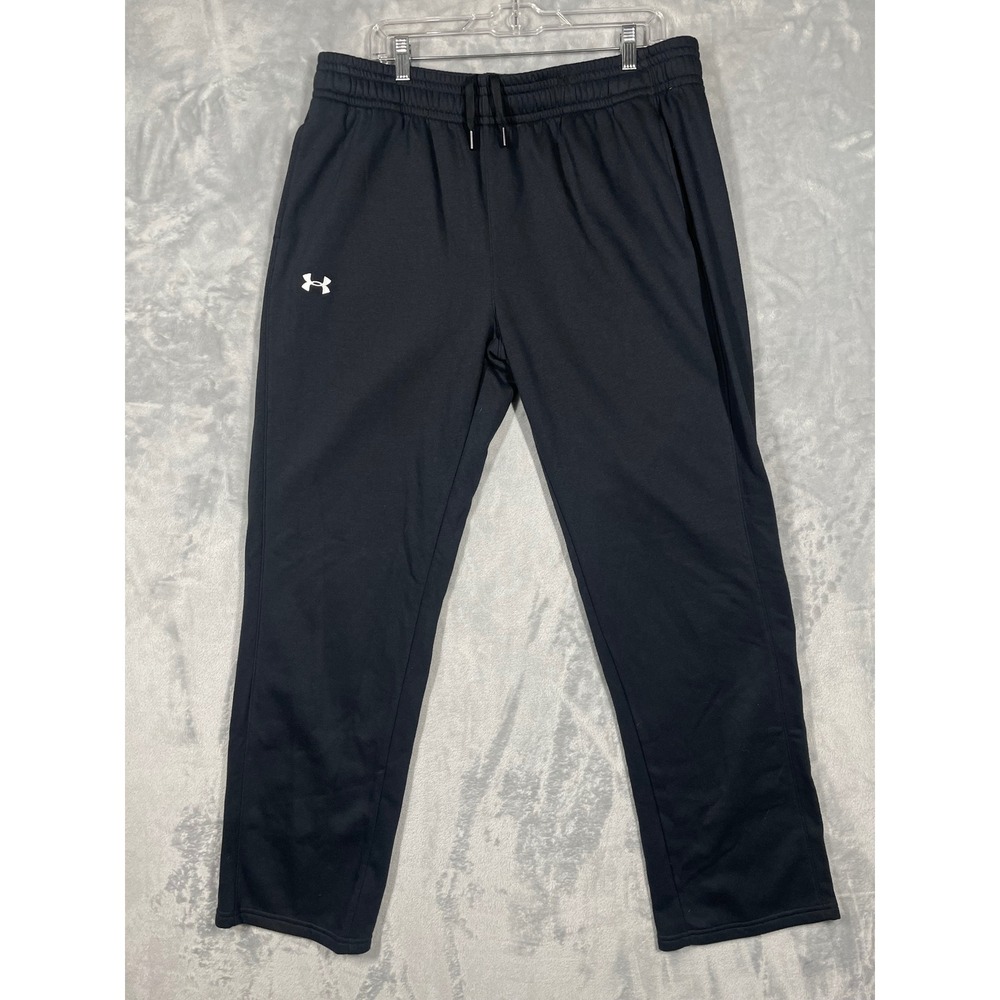 Under Armour Mens XL Black Loose Fit Fleece Sweatpants Joggers 4877 UA